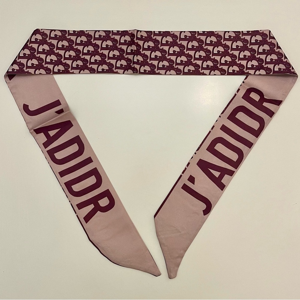 *D*I*O*R* Monogram Print Twilly Bandeau Wrap Scarf - Picture 2 of 13